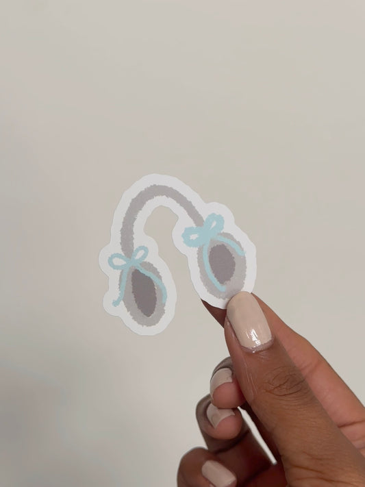 Bow Headphone Laptop Sticker